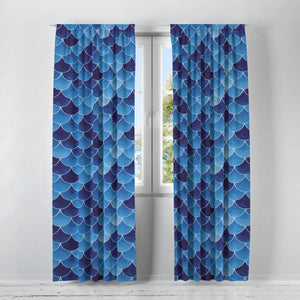 Ocean Blue Mermaid Window Curtains