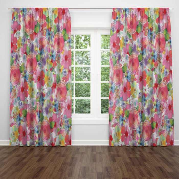 Hope Blooms Floral Window Curtains