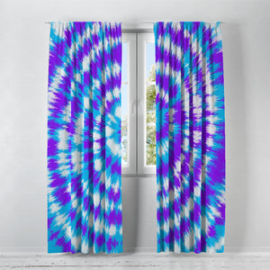 Purple Tie Dye Window Curtains