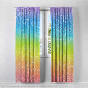 Rainbow Tie Dye Window Curtains
