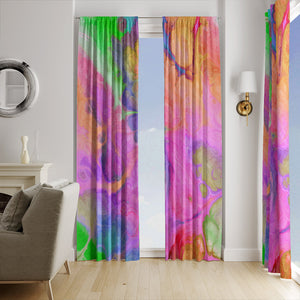  Bohemian Soul Swirl Marbled Window Curtains