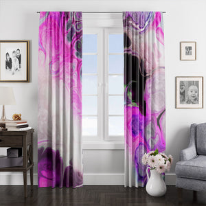 Pink Bohemian Swirl Marbled Window Curtains