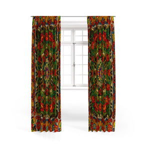 Vintage Boho Floral Window Curtains