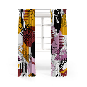 Modern Foliage Abstract Window Curtains