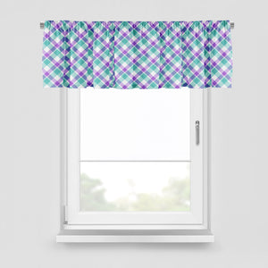 Purple Plaid Country Window Curtains