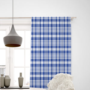 Classic Country Blue Plaid Window Curtains