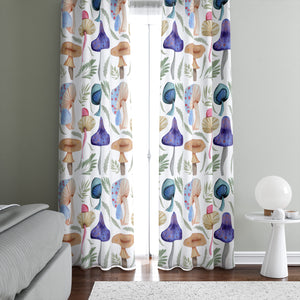 Woodland Mushrooms Mystical Window Curtains