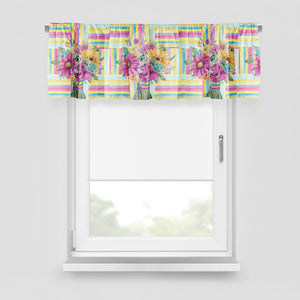 Boho Floral Window Curtains Hippie Bouquet