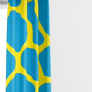 Turquoise Giraffe Window Curtains