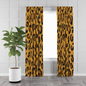 Leopard Print Window Curtains