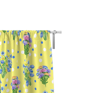 Sunny Yellow Floral Window Curtains