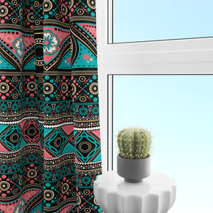 Window Curtains Boho Turquoise Tribal Pattern