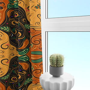 Window Curtains Boho Earthtone Batik