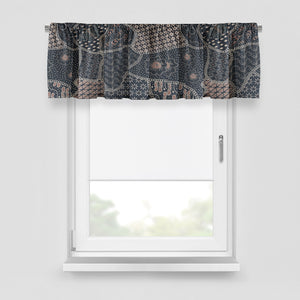Window Curtains Boho Gray Batik