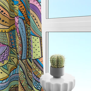 Window Curtains Boho Abstract Mosaic