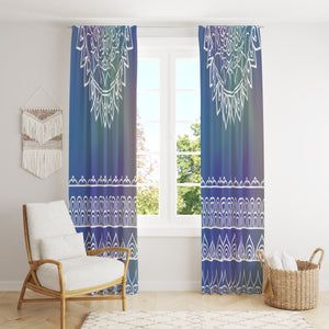 Window Curtains Gradient Purple Boho