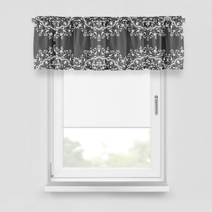 Window Curtains Dark Gray and White