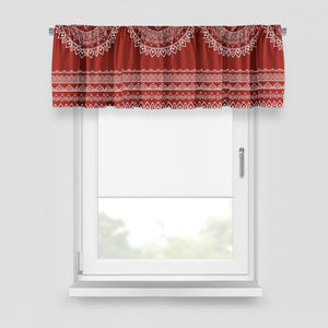 Window Curtains Red and White Boho