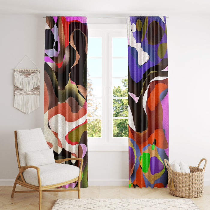 Window Curtains Color Crazy Bold Abstract