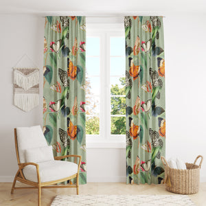 Window Curtains Vintage Butterfly Pattern