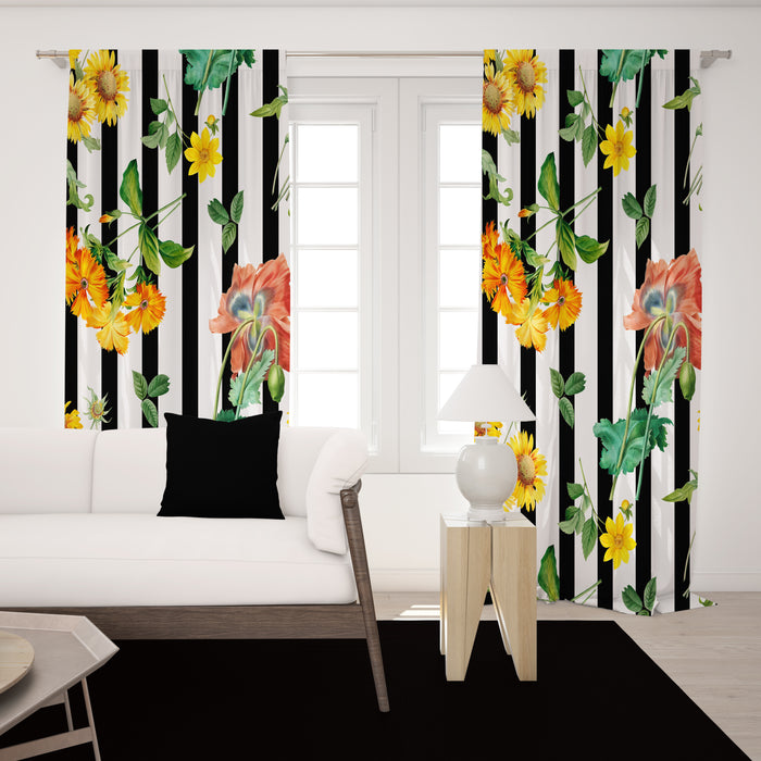 Floral Window Curtains