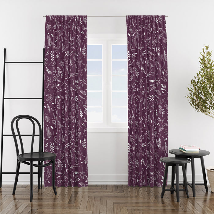 Aubergine Wheat Pattern Window Curtains Optional Sizes Custom Curtains