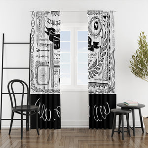 Window Curtains Black and White 