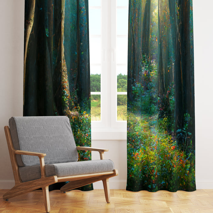 Wildflower Woods Window Curtains