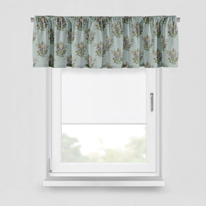 Sage Green Floral Window Curtains