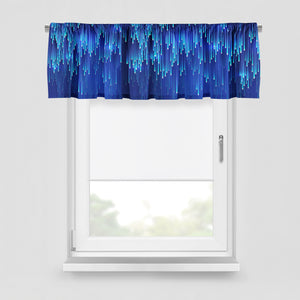 Blue Lights Boho Window Curtains