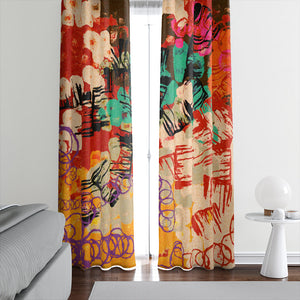 Angier Street Abstract Window Curtains