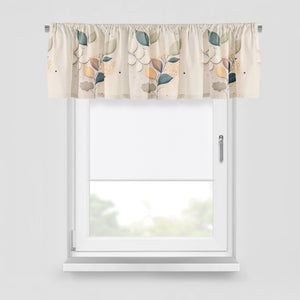 Beige Modern Floral Window Curtains