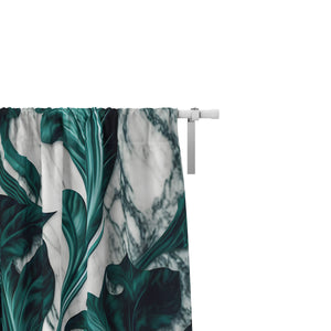 Green Marbled Abstract Window Curtains Window Treatments