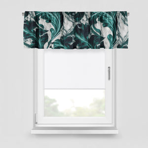 Green Marbled Abstract Window Curtains Window Treatments