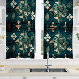 Forest Green Lodge Theme Window Curtains Custom Size Available