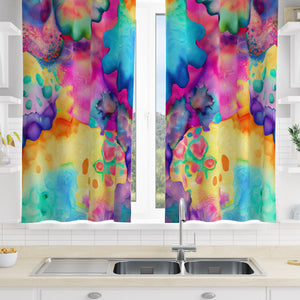 Colorful Watercolor Abstract Window Curtains Custom Size Available