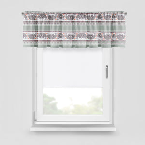 Sage and White Boho Window Curtains Custom Size Available