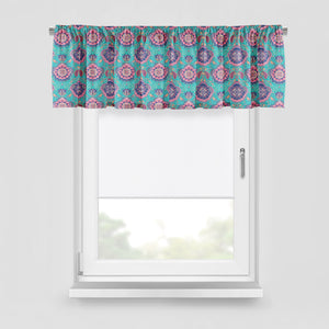 Turquoise and Pink Paisley Window Curtains Custom Size Available Window Curtains Custom Size Available