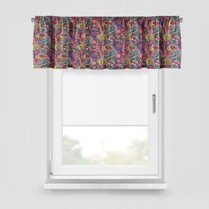 Pink Paisley Floral Pattern Window Curtains Custom Size Available