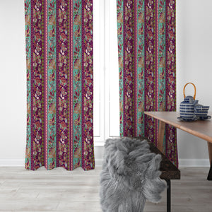 Boho Floral Pattern Window Curtains Custom Size Available