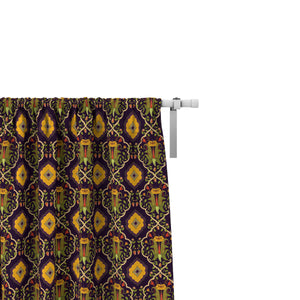 Brown Deco Floral Window Curtains Custom Size Available