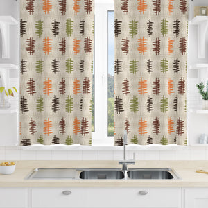 Mid Century Modern Doodle Pattern Window Curtains Custom Size Available