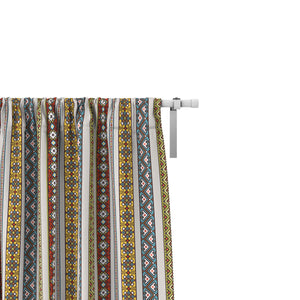 Striped Boho Floral Pattern Window Curtains Custom Size Available