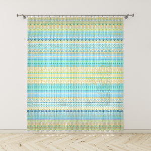 Sunny Southwest Pattern Boho Window Curtains Custom Size Available