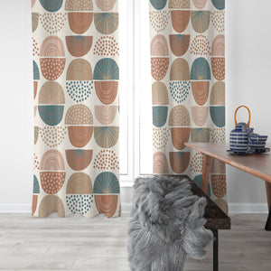Modern Natural Tones Window Curtains Boho Pattern