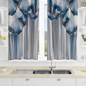 Elegant Icy Blue Window Curtains Custom Sizes Available