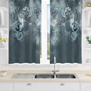 Misty Green Floral Watercolor Window Curtains Custom Sizes Available