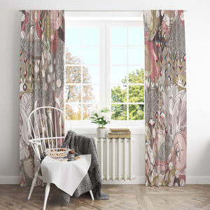 Blush Pink Abstract Window Curtains Custom Sizes Available