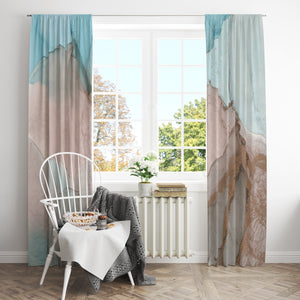 Watercolor Abstract Window Curtains Custom Sizes Available
