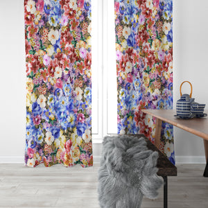 Wildflower Chintz Floral Window Curtains Custom Sizes Available